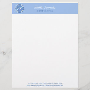 Papel Timbrado Negócios de Monograma Profissional Elegante Periw