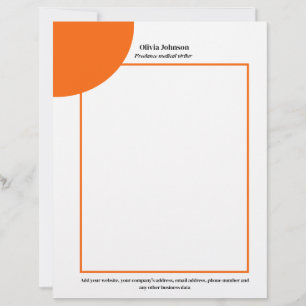 Papel Timbrado Negócios minimalistas geométricos laranja de solop