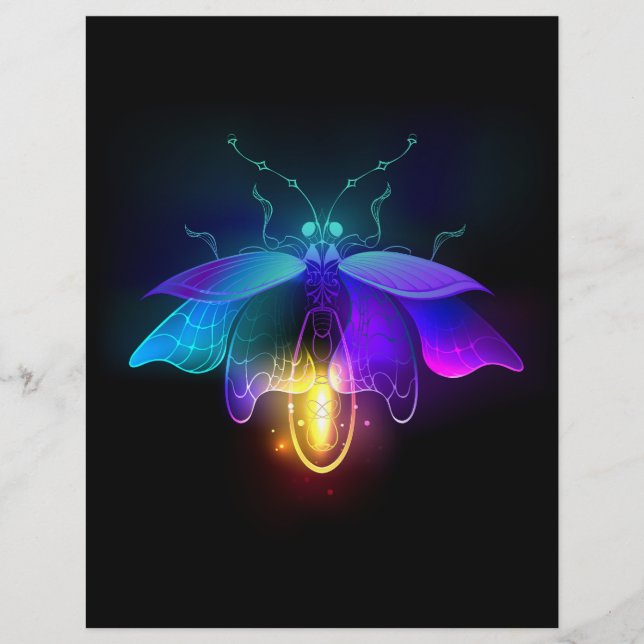 Papel Timbrado Neon Firefly a preto (Frente)