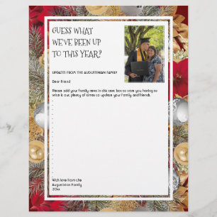 Papel Timbrado Newsletter de fotos   CHRISTMAS WREATH   Família