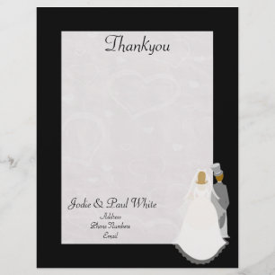 Papel Timbrado Noiva & noivo - preto - Thankyou cabeçalho