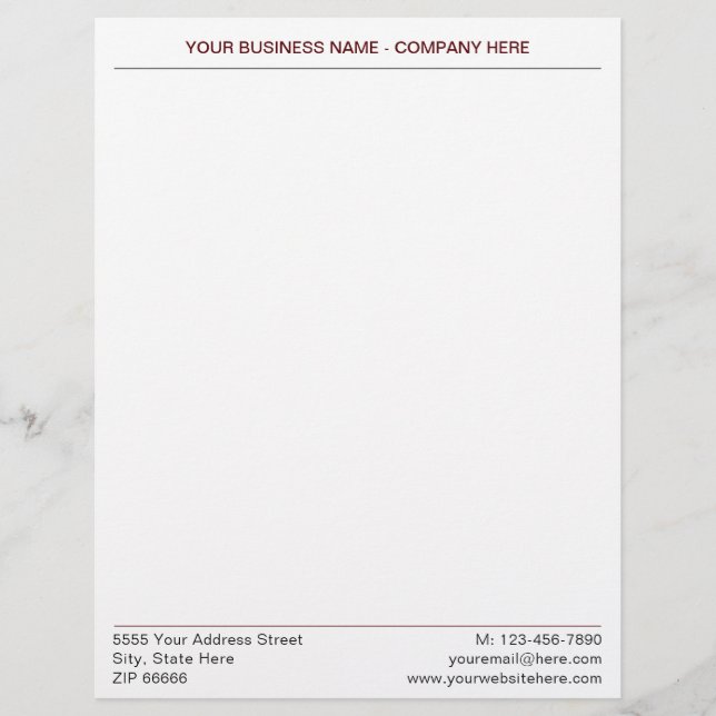 Papel Timbrado Nome comercial personalizado Endereço Letterhead c (Frente)
