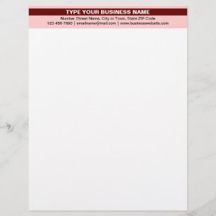 Papel Timbrado Nome comercial realçado no cabeçalho vermelho clar