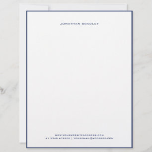 Papel Timbrado Nome Completo em Maiúsculas com Borda Simples Azul