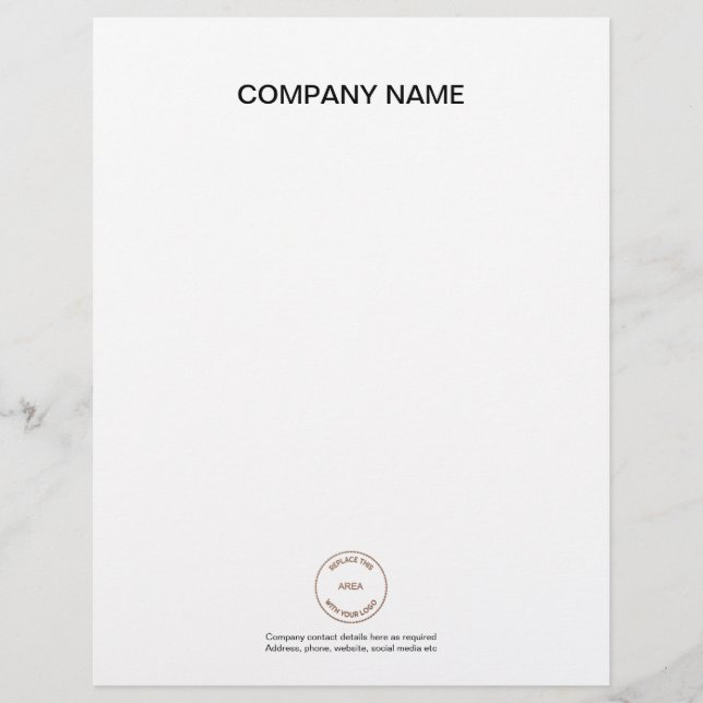 Papel Timbrado Nome da empresa Logotipo comercial Detalhes do con (Frente)