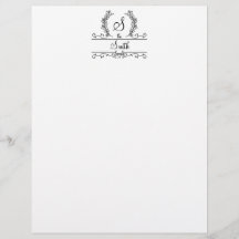 Nome da Família Monograma Script Letterhead