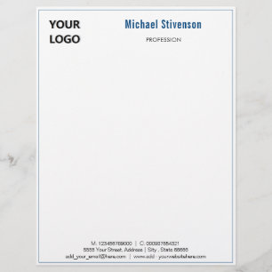 Papel Timbrado Nome de logotipo personalizado Endereço de profis