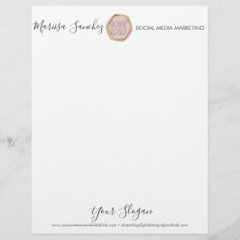 Papel Timbrado Nome de script simples Seu Logotipo Letterhead