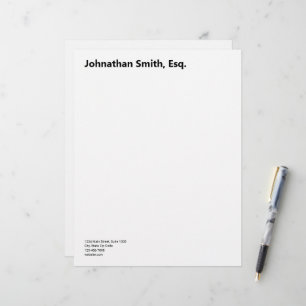 Papel Timbrado Nome do Advogado em Negrito & Informações de Conta