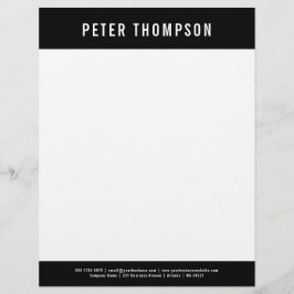 Papel Timbrado Nome do logotipo de empresa minimalista preto mode