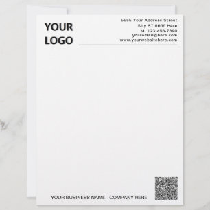 Papel Timbrado Nome do logotipo do seu código QR Informações sobr
