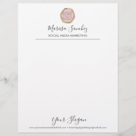 Papel Timbrado Nome do script de linha simples Seu logotipo timbr