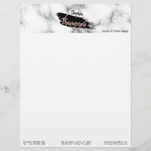 Papel Timbrado Nome do Traço de Tinta Moderna - Letterhead