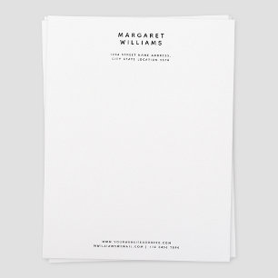 Papel Timbrado Nome Minimalista Moderno Endereço Office Letterhe