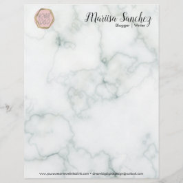 Papel Timbrado Nome Moderno Seu Logotipo Marble Letterhead