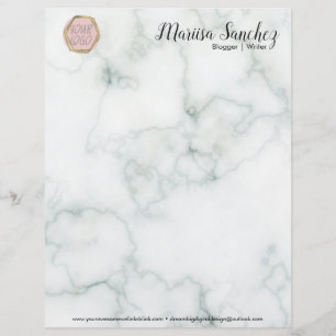 Papel Timbrado Nome Moderno Seu Logotipo Marble Letterhead