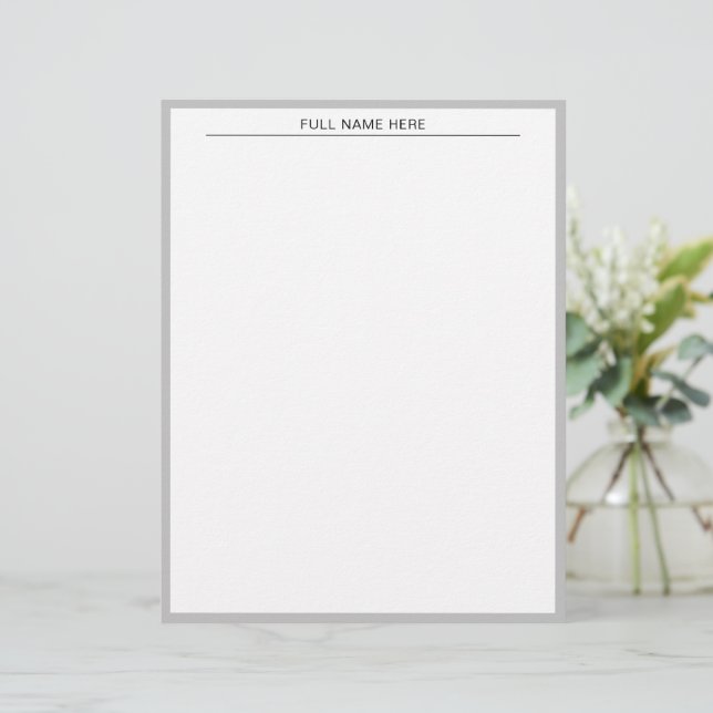 Papel Timbrado Nome Personalizado (Em pé/Frente)