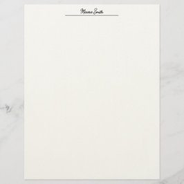 Papel Timbrado Nome personalizado mínimo preto e branco