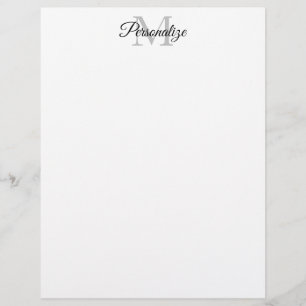 Papel Timbrado Nome personalizado monograma elegante timbrado com