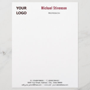 Papel Timbrado Nome personalizado personalizado Nome Profissão E