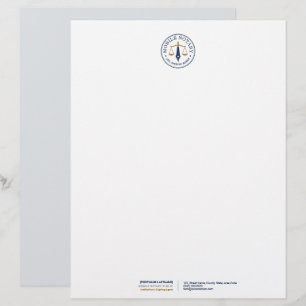 Papel Timbrado Notário Móvel Personalizado Assinatura Legal Azul 