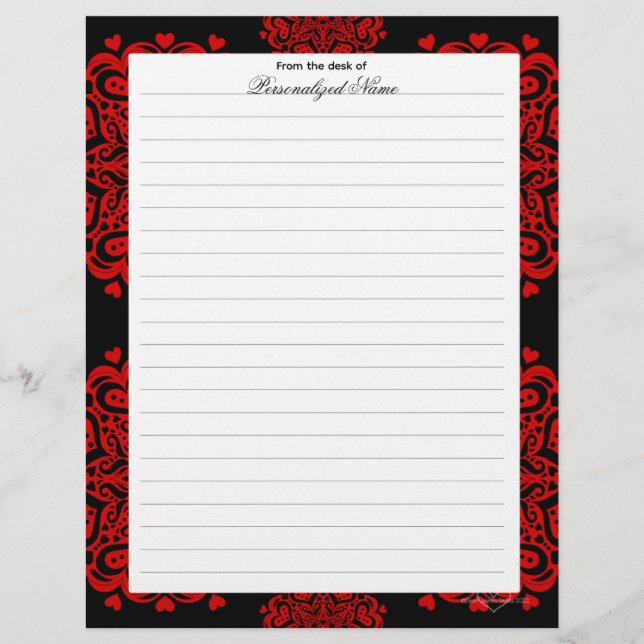 Papel Timbrado Notas de Amor Intriciadas - Lindas Negras (Frente)