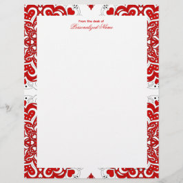 Papel Timbrado Notas de Amor Itriciadas - Vermelho Sem Linhas
