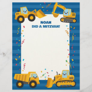 Papel Timbrado Notas do Nome Personalizado dos Caminhões de Const