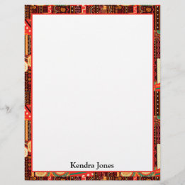 Papel Timbrado Notepad - Padrão Tribal Afrocêntrico do Kente