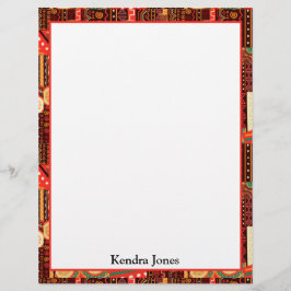 Papel Timbrado Notepad - Padrão Tribal Afrocêntrico do Kente