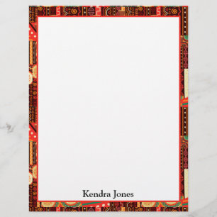 Papel Timbrado Notepad - Padrão Tribal Afrocêntrico do Kente