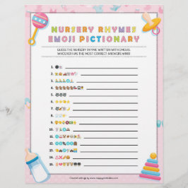 Papel Timbrado Nursery Rhymes Emoji Pictionary [Baby Basics Pink]