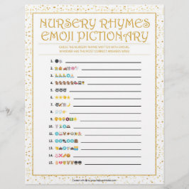 Papel Timbrado Nursery Rhymes Emoji Pictionary [Ouro Sparkles]