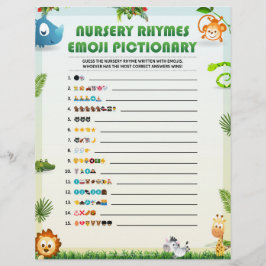 Papel Timbrado Nursery Rhymes Emoji Pictionary [Tema Animal]