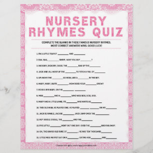 Papel Timbrado Nursery Rhymes Quiz [Luxo Lace [Rosa]]