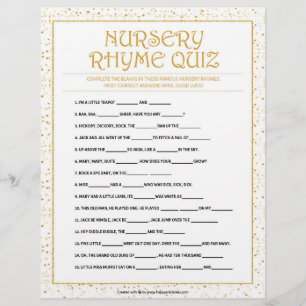 Papel Timbrado Nursery Rhymes Quiz [Sparkles de Ouro]