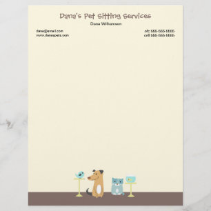 Papel Timbrado O cabeçalho do baby-sitter do animal de estimaç