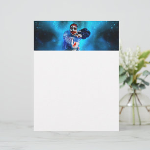 Papel Timbrado O palhaço ameaçador de SlipperyJoe Feliz Halloween