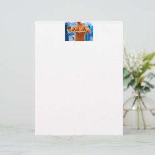 Papel Timbrado O presente de orgulho gay de homem muscular artís