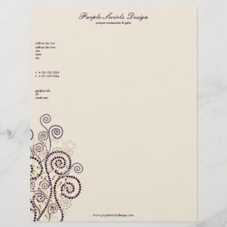 Papel Timbrado O roxo elegante de Boho espirala costume artístico