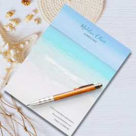 Papel Timbrado Ocean Beach Viagem Aqua Blue Na moda