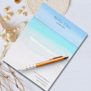 Papel Timbrado Ocean Beach Viagem Aqua Blue Na moda