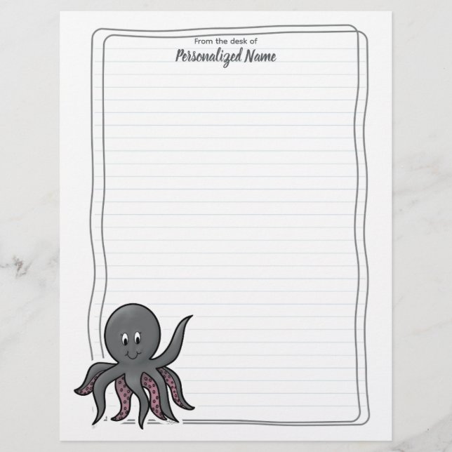 Papel Timbrado Octavia Octopus Lined (Frente)