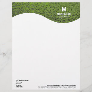 Papel Timbrado Onda de Monograma - Água Fresca - Abacate