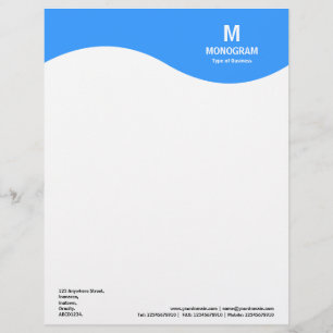 Papel Timbrado Onda do Monograma - Azul Baby 3399FF