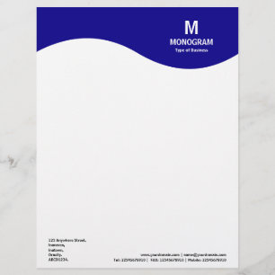 Papel Timbrado Onda monográfica - Azul escuro 090088