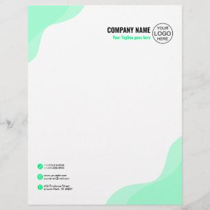 Papel Timbrado Ondas verdes suaves elegantes