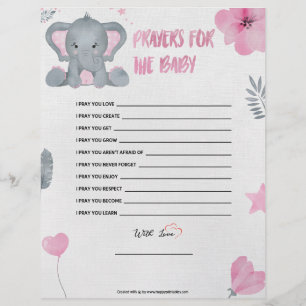 Papel Timbrado Orações Para O Bebê [Elefante Para Bebê [Rosa]]