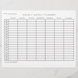 Papel Timbrado Organização de Programação de Planejador Semanal H