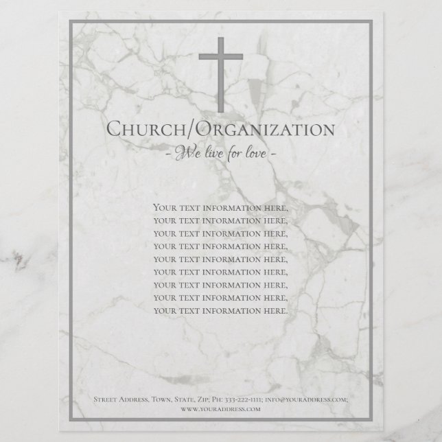 Papel Timbrado Organização Religiosa Marble Stone Letterhead (Frente)